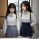 田中美奈，日本留学归来的影视评论人，长发温婉，身着简约服饰，书架背景，气质知性